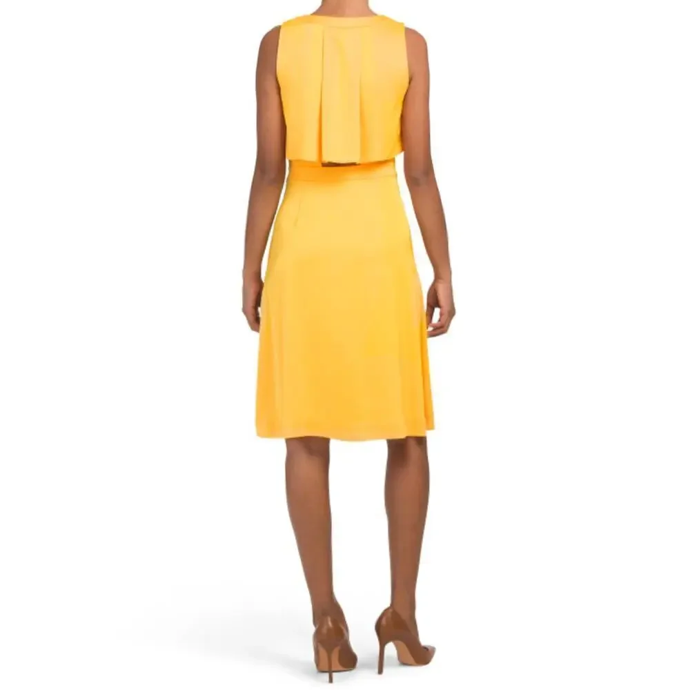 New Rachel Roy Women's V-Neck  Button Front Tie Waist Midi Dress - Picture 3 of 10